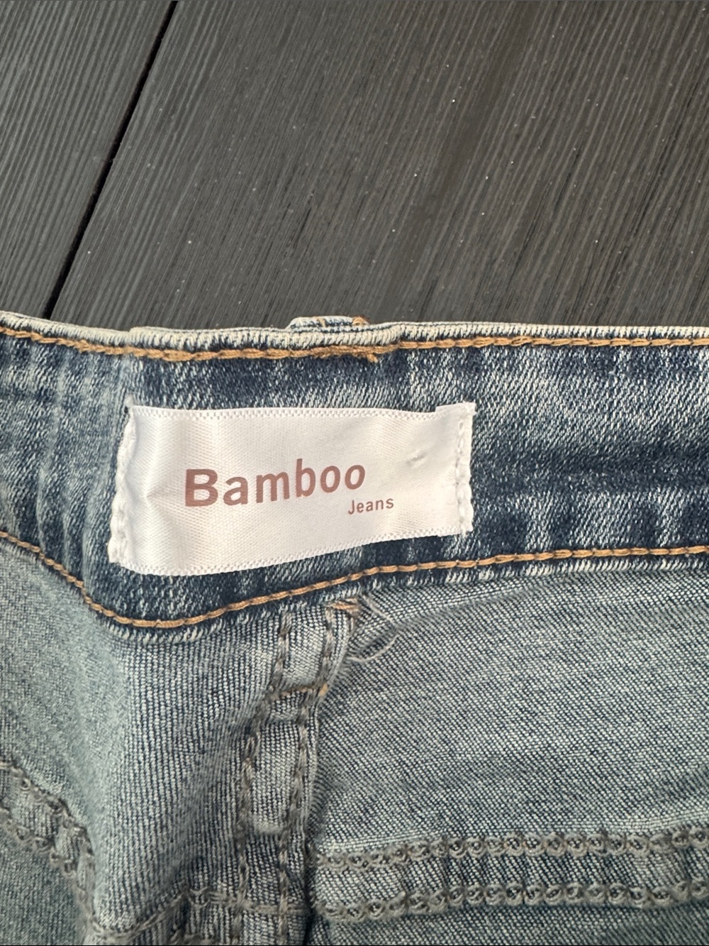 Bamboo Jeans High Rise Wide Leg Jeans Size 13 Medium Wash Stretch Denim Y2K - Picture 4 of 12
